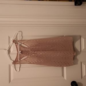 Beige lace tanktop with gold polka dots